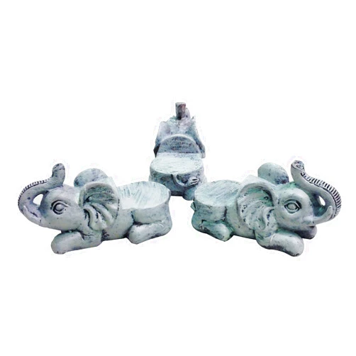 Goodman and Wife Set of 3 Poly Resin Elephant Shaped Pot Feet or Planter Risers (Large Size Elephant Shape Each Measures 3.75 inches Long,2.5 inches Tall)