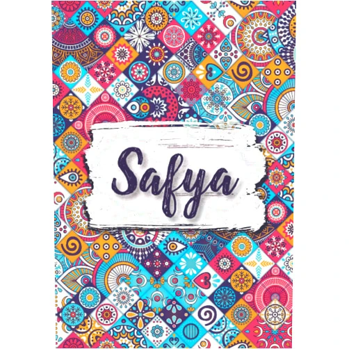 FRR Milla Publishing Safya: Carnet de notes A5 | Prénom personnalisé Safya | Cadeau d'anniversaire pour fille, femme, maman, copine, sœur ... | Fleurs ethniques | 120 ... Format A5 (14.8 x 21 cm) (French Edition)