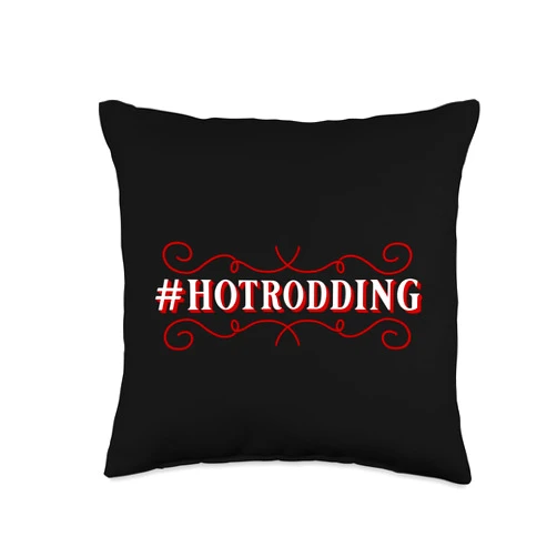 Visit The Hot Rods # hotrodding-Vintage Hot Rod Throw Pillow, 16x16, Multicolor