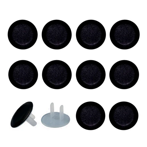 CDGIRUOWUNV 12 Pack Pure Black Outlet Covers Baby Proofing Child Proof Plug Covers for Electrical Outlets Easy Install Outlet Plug Covers