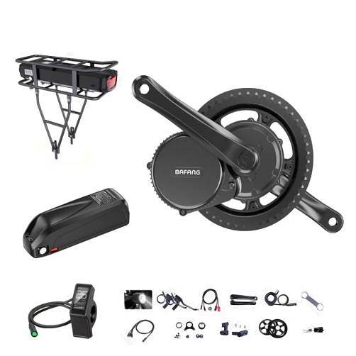 BAFANG BBS02 48V 750W Mid Drive Kits Mid Motor Ebike Conversion Kits with Chainring Wheel and LCD Display(No Battery)