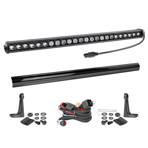 NR NIRIDER 30 Inch Single Row LED Light Bar with Wiring Harness Nirider Black Series LED Bar 120W Super Slim Spot Flood LED Fog Light Driving Light Work Light Off Road Light Bar for Truck ATV SXS UTV 4x4