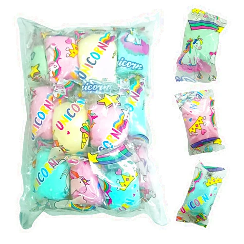 Lupy Lups! Cotton Candy Bags Unicorn -0.53 oz each- Assorted Flavors- Individual Package Big Bulk - Pastel Candy for Stocking, Treats, Party Favors, Buffet table and Pinata (120 Pack)