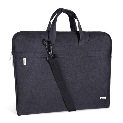 Voova Laptop Bag 17 17.3 Inch Waterproof Laptop Sleeve Case with Shoulder Straps & Handle, Computer Case Cover Slim Briefcase Compatible with 17-18” Hp Dell Asus Acer, Black