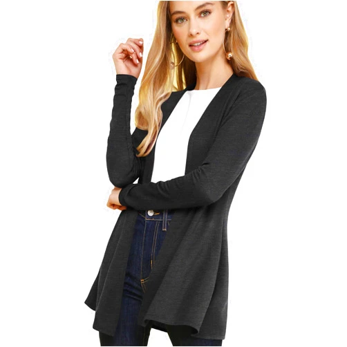 Lock and Love Women's Casual Long Open Front Drape Lightweight Duster High Low Hem Maxi Long Sleeve Cardigan