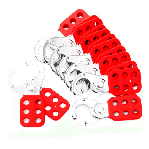 WUWEOT 8 Pack Lock Out Tag Out Hasp, Tamper-Proof Stainless Steel Lockout Padlock Hasp, 1 inch Jaw Diameter Lockout Hasp with 6 Holes Interlock for Multiple Management