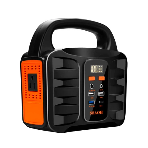 SBAOH Portable Power Station, 155Wh 42000mAh Outdoor Solar Generator with 110V/150W(Peak 200W) AC Outlet and USB-C PD(30W) Port, Power Supply for Outdoor Camping RV Trip, Home Emergency Outage