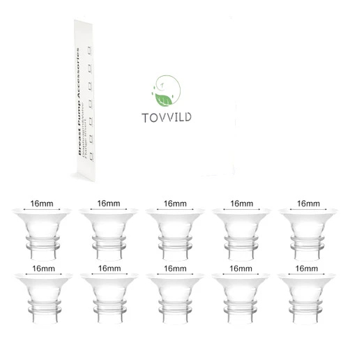 TOVVILD 16mm Flange Inserts for 24mm Flange/Shield, Compatible with Momcozy/MOMMED/Spectra Breast Pumps, Pump Parts Replace (10PCS 16mm)