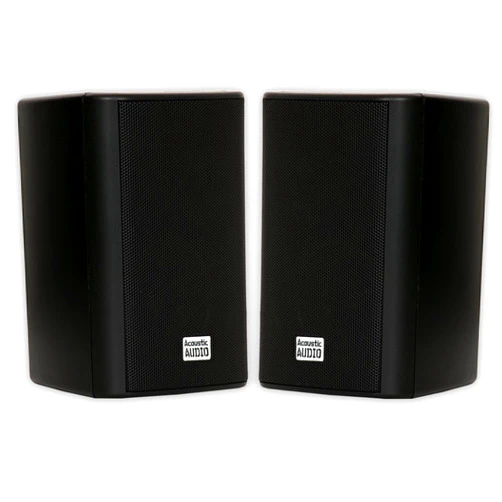 Acoustic Audio by Goldwood AA351B 2 Way High Performance Indoor Outdoor 500W Speakers with Powerful Bass (1 Pair, Black)