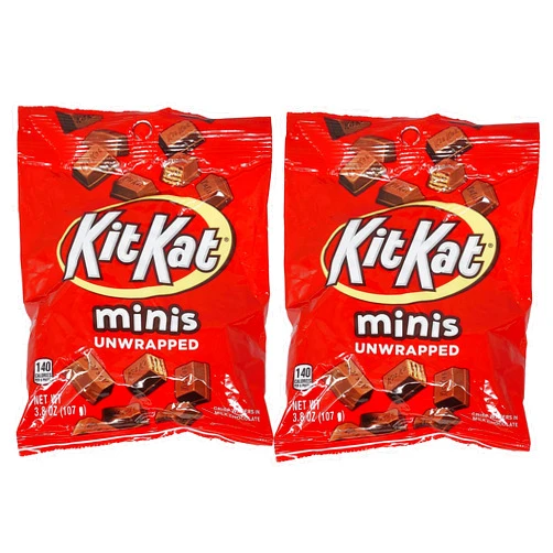 Kit Kat Unwrapped Mini Milk Chocolate in Crispy Wafers, 3.8 Ounce (Pack of 2)