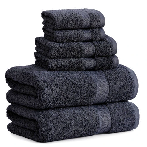 LANE LINEN Bath Towels for Bathroom Set -100% Cotton 6 Pc Bath Towel Set, Absorbent Face Towels, Premium Towel Sets for Bathroom, Soft Bath Towels, 2 Bath Towel, 2 Hand Towels, 2 Wash Cloths - Black
