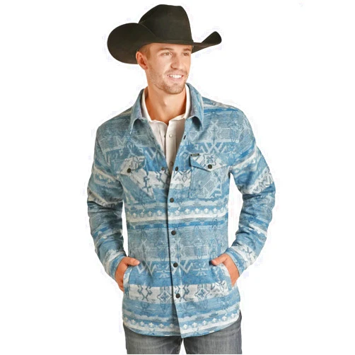 Westmoor MFG. CO/ Panhandle Slim Rock & Roll Denim Mens Cotton Aztec Shirt Jacket RRMO92RZWR XLARGE