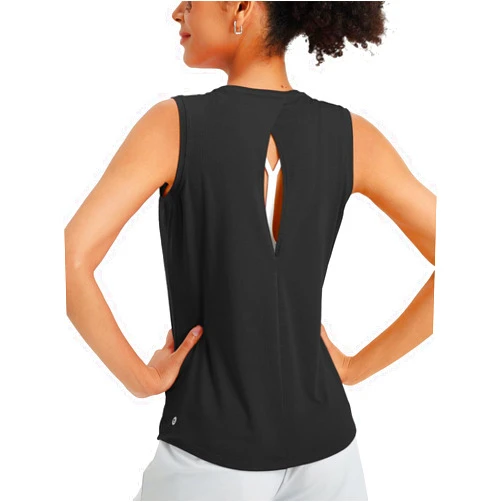 baleaf Women's Workout Tank Tops Racerback Open Back Yoga Top Sleeveless Running Shirts Loose Fit Athletic Gym Sports
