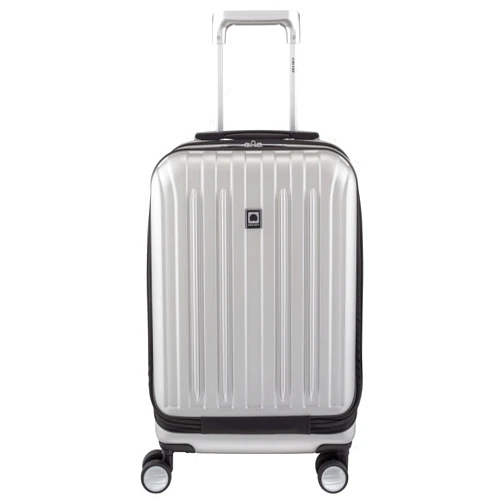 DELSEY PARIS Titanium Hardside Expandable Luggage with Spinner Wheels Carry-On Luggage, Silver, Carry-On 19 Inch