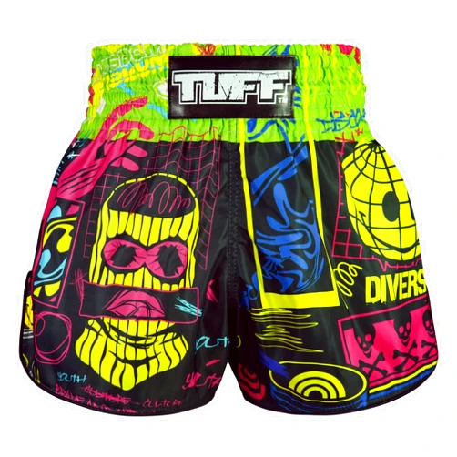 Tuff Sport Muay Thai Boxing Shorts, Retro Styles, Classic Slim Cut, MMA, Kickboxing, Workout Set