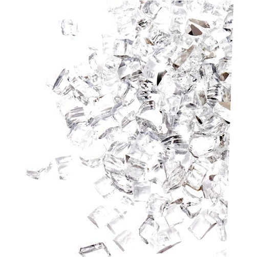 GASPRO 10 lbs Clear Fire Glass for Fire Pit Table, Reflective Gas Fireplace Glass Rocks, Gorgeous, 1/2 Inch