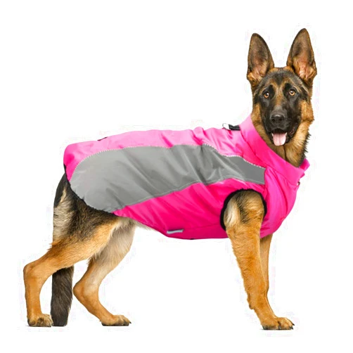 Didog Waterproof Dog Winter Coats Clothes,Reflective Dog Cold Weather Vest Jackets with Soft Warm Fleece,Windproof Dog Apparel for Medium Large Dogs,Hot Pink
