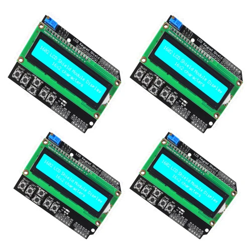 Shutao 4Pcs LCD1602 Keypad Shield Module 4.5-5.5V LCD 1602 Display Expansion Shield Board Blue Backlight