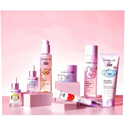 The Crème Shop x BT21 BABY Klean Beauty™ Bundle Collection Double Cleanse, CICA-MEND™ Serum, Deep Oil, Glow Essence, Water Crème, Toner, Eye Crème (Set of 7)