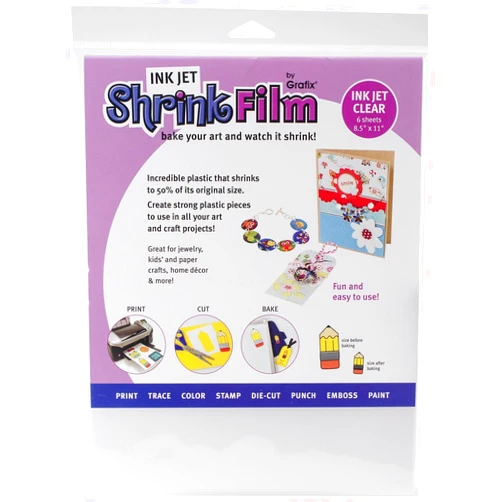 Grafix ksf6 – CIJ 8 – 1/2-inch by 11-inch Shrink Film, Printable, Clear, Inkjet, 6 – Pack [parallel import goods]