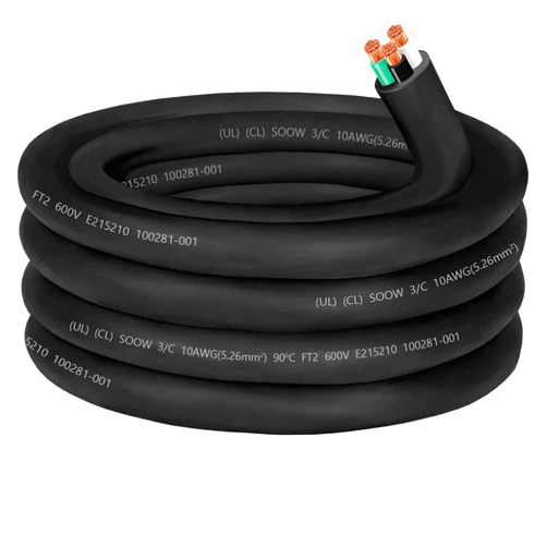 CLLOMAGY 15ft 10/3 Wire 10 AWG SOOW Wire 10 Gauge 30 amp SOOW Portable Power Cable 10 Gauge 3 Conductor Electric Cable 600V Extension Cord for Welder,Motor Lead,Battery Charger,RV Generator,Machinery