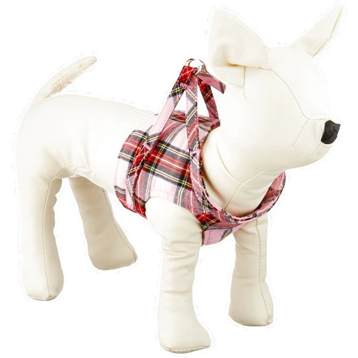 Toto & pal Toto&Pal Royal Tartan Check Body Harness Pink #3