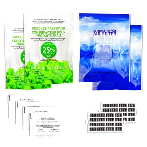 AMI PARTS W10311524 AIR1 Fresh Flow Air Filter & W10346771A Produce Preserver Replacement Compatible with Refrigerator (Pack of 2 Each)