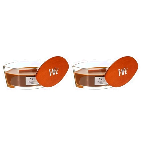 WoodWick Ellipse Scented Candle, Humidor, 16oz | Up to 50 Hours Burn Time (Pack of 2)