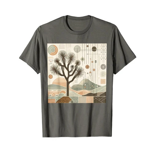 Joshua Tree National Park Vintage California Joshua Tree National Park Line Art Vintage Hiking Camping T-Shirt