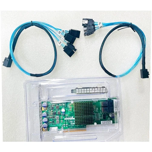 SXTAIGOOD SAS3008 AOC-S3008L-L8E 9300-8I IT-Mode HBA JBOD PCI-E 3.0 SATA/SAS 8-Port SAS3 12Gb/s ZFS FreeNAS unRAID+2* SFF-8643 SATA Cable