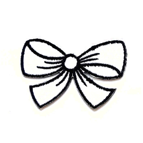 The Trucker501 Cartoon Patches White Bow Knot Ribbon Boho Retro Cartoon Kids Patch Craft Embroidered Patches for Bags Jacket Iron on Clothes Jeans Kids Appliques Badge
