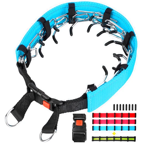 VIVIPET ESSENTIALS VIVIPET Hidden Changeable Reflective Dog Prong Collar for Training and Anti Pull, Detachable Adjustable Collar, Extra Comfort Tips, Quick Release, Separate Covers, Medium/Large Dog Martingale Collar