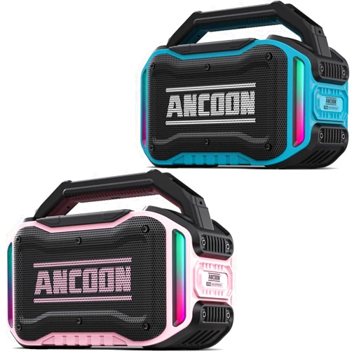 ANCOON Bluetooth Speakers Pink+Sky Blue