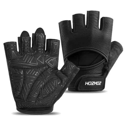 HOZMOZ Ventilated Weight Lifting Gloves, Thick Padded Gym Gloves for Women Men, Workout Gloves with Full Palm Protection & Grip & Shock Absorption Fitness Training Exercise Gloves