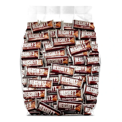 Yummy Chew Hershey Milk Chocolate Bars Bulk Candy - 65 Individually Wrapped Chocolate Bars - Bulk Chocolate Candy Individually Wrapped for Sharing and Snacking - Hershey Chocolate Candy Bulk Pack - 65 Snack Size Hershey bars Bulk Bag (2 Pounds)