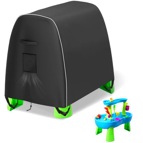 SIRUITON Kids Water Table Cover Fit Step2 Rain Showers Splash Pond Water Table,Waterproof Dust Proof Anti-UV Outdoor Toys Cover-Cover only-Black