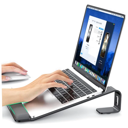 LOXP Laptop Stand for Desk, Laptop Stand with Wrist Support, Ergonomic Detachable Laptop Riser, Aluminum MacBook Stand, Laptop Stand with Wrist for MacBook Air Pro, HP, Dell, XPS, HP (10-17