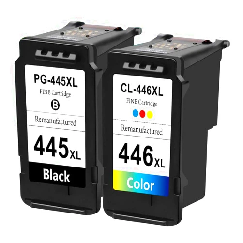 SanSeCai 445XL 446XL Remanufactured Ink Cartridge for Canon Pixma 445XL 446XL Fine Ink Cartridges MX494 MG2440 MG2540 MG2940 MG2942 MG2944 IP2840 Printer 1 Black 1 Tri-Colour