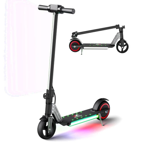 WEELMOTION Classic Foldable Electric Scooter for Kids, Bright Front Lights, Shining Pedal Lights, LED Display, Dual Brakes 150W Motor Kids Electric Scooter, UL2272 Certified