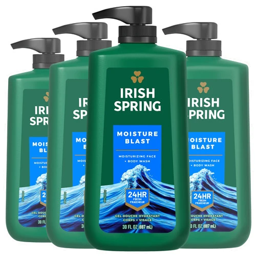 Irish Spring Moisture Blast Body Wash, 30 Oz Pump (Pack of 4)
