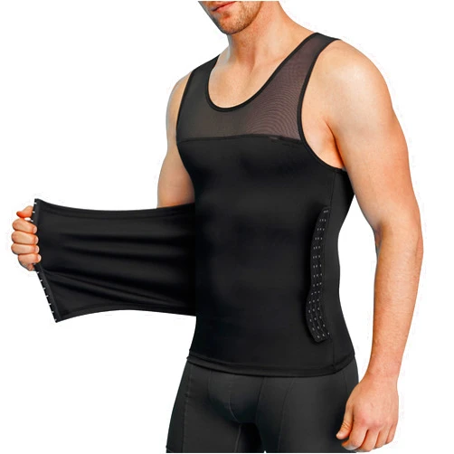 TAILONG Men Body Shaper Slimming Vest Tight Tank Top Compression Shirt Tummy Control Underwear Moobs Binder