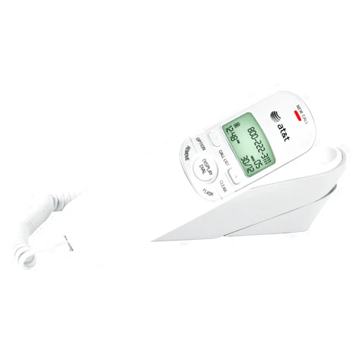 AT&T TR1909W Corded Trimline Phone with Caller Id (White)