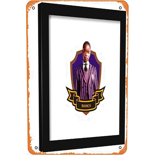 MPLDTMXCE Metal Tin Sign 8 X 12 Inch - Gallery Pops Wednesday - Bianca Barclay Gallery Portrait Wall Art - Poster Metal Plaque Cafe, Bar, Home Wall Decor