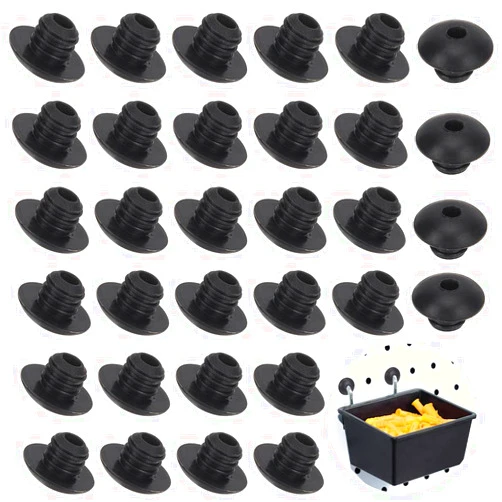 BENECREAT 150Pcs Display Hook Stoppers Pegboard Hook Locks Rubber Peg Hook Stoppers Waterproof Peg Hooklocks for Hanging Hooks Stopping Hooks from Falling Off, Black, Hole: 4mm