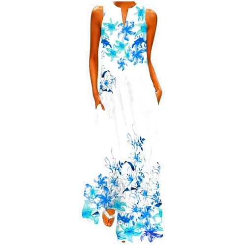 Ceboyel Womens Boho Floral Maxi Dresses Floral Flowy Long Dresses Sleeveless Sun Dress Casual Summer Trendy Outfits 2024
