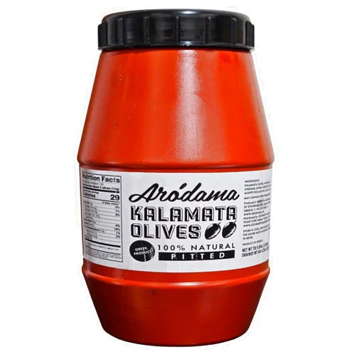 Pay Pay Arodama | Kalamata Olive 100% Natural Pitted | Net Wt 7LB / Drained Wt 4LB | Pack of 1