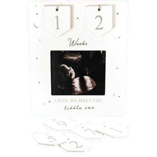 Boom moments Sonogram Picture Frame | Countdown Weeks | Keepsake Baby Ultrasound Frame | Great Gift for Expecting Parents | Nursery Décor | Best Baby Announcement | Love at First Sight (6.5 x 6 Inches)