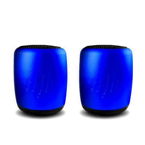 Zompers Pure-Hypr Audio SB300 Mini Speaker Pair | Two Portable Bluetooth Speakers | Hours of Quality Music | The Little Speakers with Big Sound | Blue