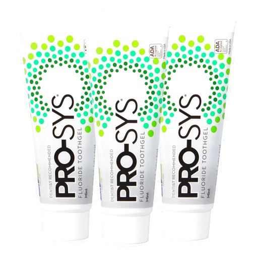PRO-SYS® Mint Fluoride Toothpaste Gel, ADA Approved, Prevents Cavities, Gingivitis, and Plaque, Pack of 3
