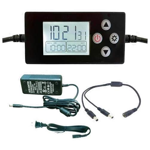 M&M Cage Company HappyBird Lighting (A Division of M&M Cage) Programmable Sunrise Sunset Dimming Timer Kit to Connect Three HappyBird Lights.